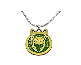 Loki Helmet Men Necklace, Officially Licensed Marvel Disney+ Loki Helmet Medallion Symbol Pendant Jewelry Necklace - Chain 32cm
