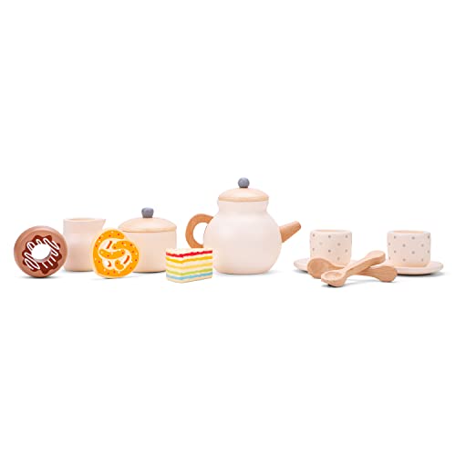 Woet® Wooden Toy Tea Set for Kids - Pretend Play Tea Party Set - With Teapot, Cups and Saucers - Role Play Kitchen Toy - Age 3 Years+ - Image 4