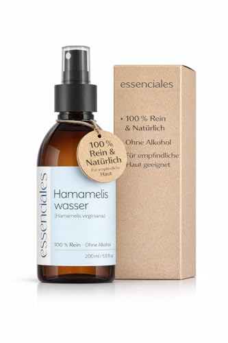 Hamameliswasser Bio 100% Natürlich 100ml Ohne Alkohol Witch Hazel Gesichtswasser Toner Anti Pickel Porenverfeinernd Aftershave Vegan Naturkosmetik - ESSENCIALES