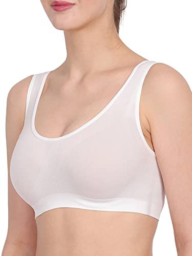 ok interprices Girls/Women's Cotton Stretchable Non-Padded and Wire Free Air Sports Bra (Free Size) Baby White-picture-21