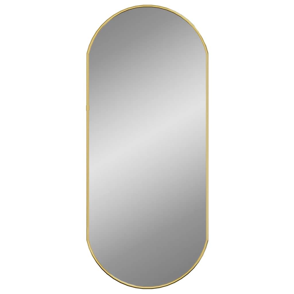 Golden Wandspiegel oval 70 x 30 cm Glas PVC Rahmen Wandmontage für Flur Bad Schlafzimmer, Ganzkörper Spiegelbild für Kosmetik Rasur