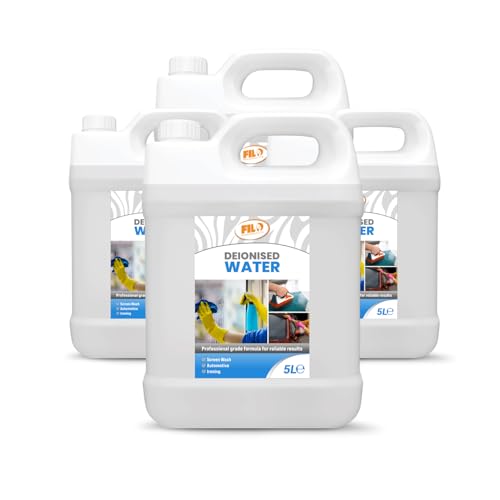 Filo Deionised Water 20l (4x5L) Purified De Ionised Water for Car Batteries Screen Wash Radiators Cooling Systems and Iron Water for Steam Iron