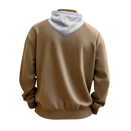 Ymosrh Men's Casual Hoodies, Long Sleeve Quarter Zip Fall Winter Athletic Workout Hiking Hooded Sweatshirt Pullover, S-4XL2