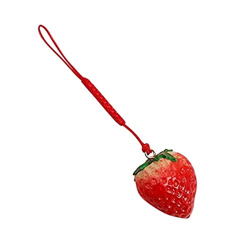 Katutude Cell Phone Charms Strawberry Pendant Fruit Charms Hanging Decor, Cute Key Pendant Phone Charms Backpack Wallet Ornament Decoration Gift for Girls Women