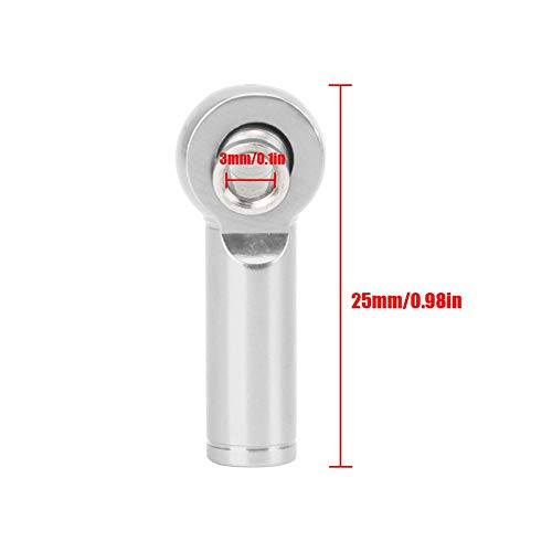 Dilwe 10Pcs Aluminium Alloy Ball Head Holder Tie Link Rod End Joint For 1/10 Rc Car, Truck, Cart Model(Silver) #TOP1