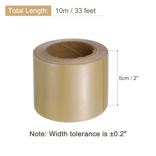 Image of uxcell Wood Grain Tape, 2 inch x33 Ft Self Adhesive Wood Grain Repair Patch for Baseboards, Doors, Floor Repair, Furniture Home Decor Pearl Champagne