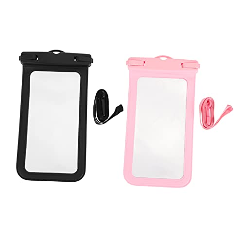 ERINGOGO Underwater Phone Bag Set Waterproof Cellphone Dry Bags Compact Lightweight Touch Screen Safe for Swimming Black