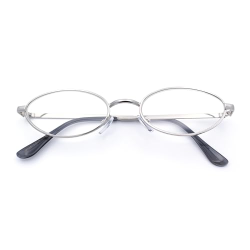 Image of SA106 Extra Narrow Slim Metal Rim Oval Rectangle Retro Vintage Clear Lens Fashion Eyeglasses