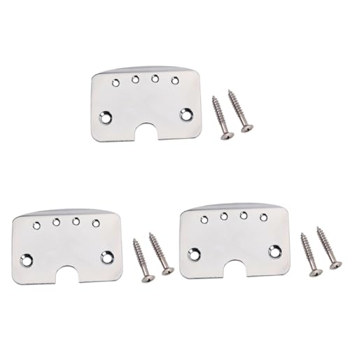 Abaodam 3sets Guitar Tailpiece Electric Guitar Chrome Parts Mounting Screws Box Tailpiece 4string*3