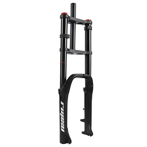 Fatbike Federgabel 20 Zoll 4.0 Reifenscheibenbremse Doppelbrückengabe Reise 140mm MTB Fahrrad Luftfedergabel 1-1/8 Zoll DH Rückprallverstellung QR Elektrofahrrad Vordergabel 9 x 135mm