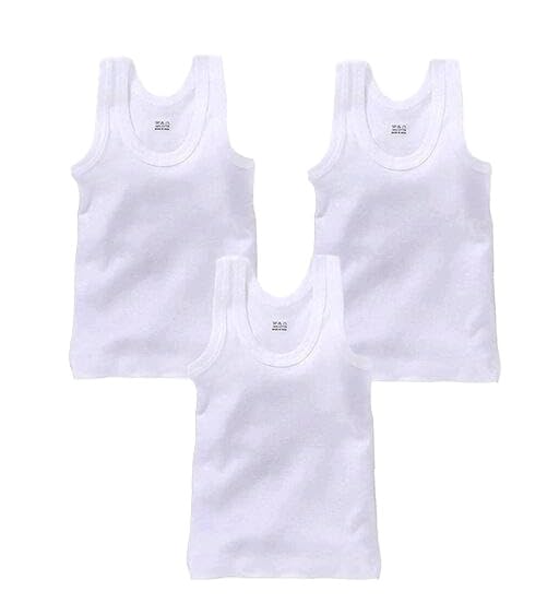 Vest for Boys Pack of 3 Sleeveless Sando Baniyan Solid Inner Top Comfortable Clothing-image-15