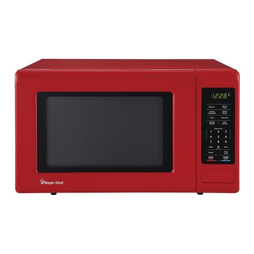 Image of 0.9 in. 900-Watt Countertop Microwave in Red