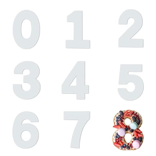 Molde de Pastel Digital, 9 Piezas Moldes Número para Tarta, Pastel De Número De Acrílico, 0 - 8 Molde para Tartas con Número, Se utiliza en pastelerías, fiestas, cumpleaños o pasteles de boda (12inch)
