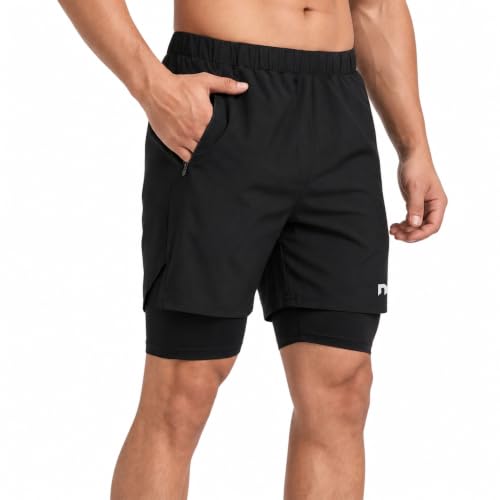 Image of NEVER LOSE 2-in-1 Sports Shorts with Phone Pocket, Light Weight & Quick Dry for Gym, Running & Athletic wear Men & Women