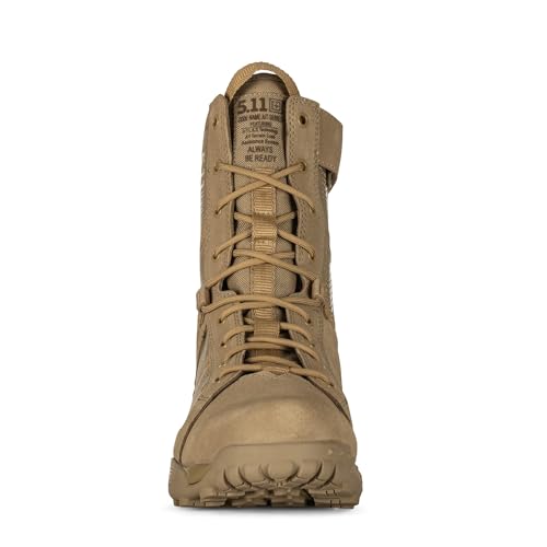 5.11 Tactical Men's 8-Inch Boots with Side Zipper, All Terrain A/T ARID Boot, Coyote Brown, Style 12438ABR2