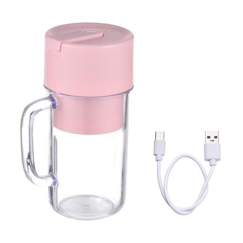Compact USB Rechargeable Blender with Handle, 6 Stainless Steel Blades for Effortless Ice Crushing, 16 Cups in 2 Hours, Waterproof for Kitchen and Travel (Pink) - Image 6