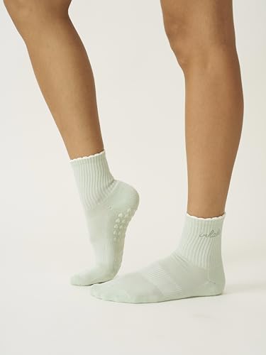 Image of Shapes Studio Half Calf Grip Socks, Cute Fruit Pilates Socks, Ruffle Socks, Non-Slip for Barre Yoga