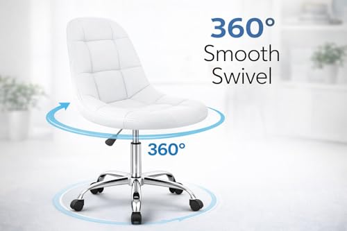 Image of Modern Egg Shape Bar Stool with 360 Swivel | Height Adjustable Bar Chair | Counter Stool & High Chairs | Comfortable for Home, Office, Restaurant Bar, Cafe & Cash Counter - (White)