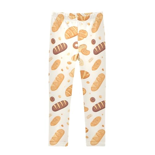 ALAZA Girls' Leggings Children's Yoga Pants Skinny Printed Dance Bakery Bread Baking Comfortable 4T