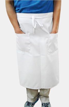 Miniatura 2 de SUNRISE Kitchen Supply - Delantal de bistró de 2 bolsillos, color blanco, 31 pulgadas de largo por 32 pulgadas de ancho