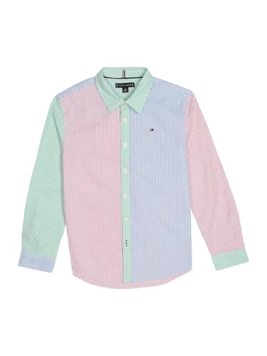 Image of Boys Colorblock Regular Fit Cotton Shirt