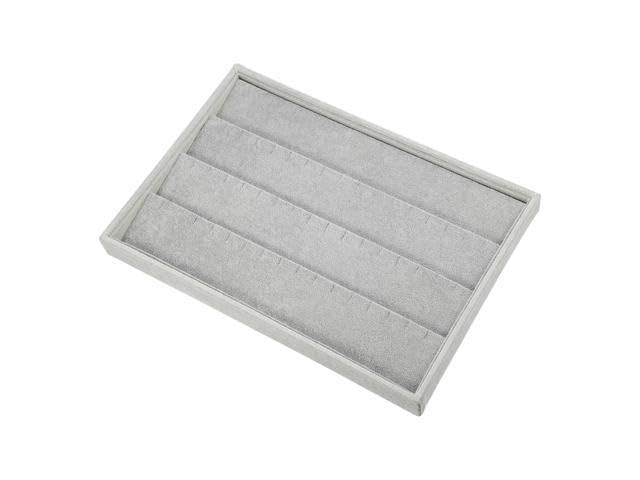 Arah Jewels Premium Grade Beige Velvet Jewelry Organise Display Tray for Earrings Stackable Storage Grey Color Store Trade Show Gallery Home Use-image-16
