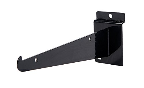 8 inch Black Shelf Bracket for Slatwall - Pack of 10