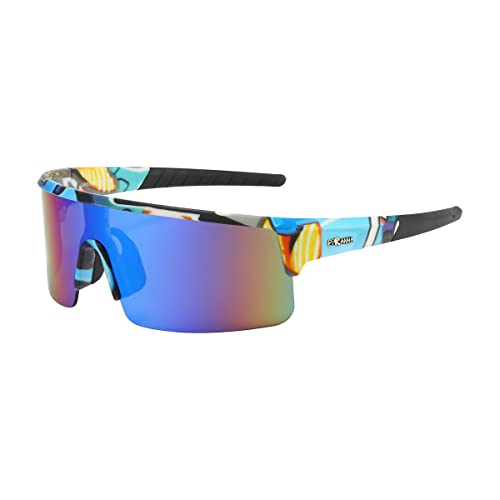 Piranha Eyewear Graffiti Shield Sports Sunglasses with Large