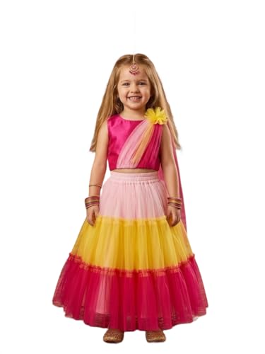 Image of A.T.U.N. (ALL THINGS UBER NICE) Girls Ready to Wear Lehenga Blouse With Dupatta