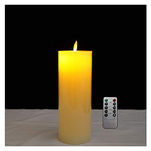 LED Kerzensäule,LED Kerzen 7,5 x 15 cm echtes Wachsweiß, batteriebetrieben mit Fernbedienung Cover