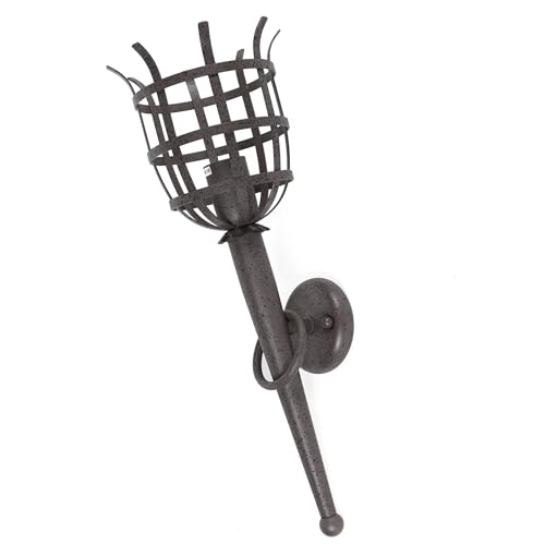 Wandfackel Wandleuchte Wandlampe Metall E27 Fackelleuchte 230V Rostoptik 53 cm