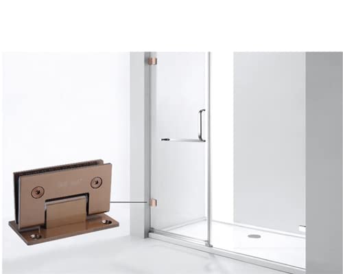 WANLIAN Heavy Duty 90 Degree Glass Door Cupboard Showcase Cabinet Clamp Glass Shower Doors Hinge Replacement Parts Wall-to-Glass (Red Bronze)