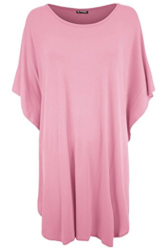 Oops Womens Ladies Plain Stretchy Oversized Batwing Sleeves Lagen...
