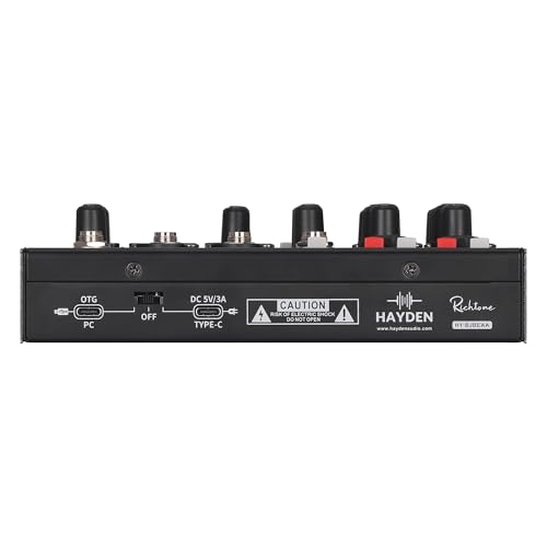 Image of Hayden Richtone 4 Channel OTG Mixer | Professional USB Audio Interface & DJ Mixer for Mobile, PC, Studio Recording, Streaming, Karaoke, Live Sound | Portable OTG Mixing Console with Clear Sound