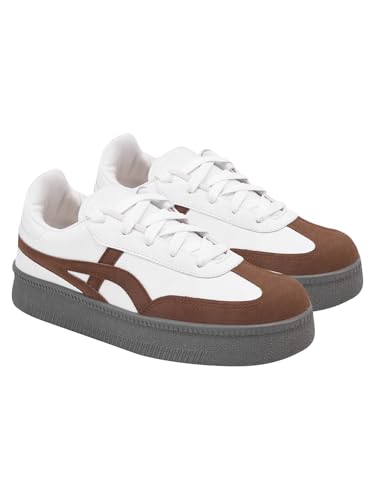 Image of Shoetopia Women's Casual Sneakers || Lace-Up Low-Top Shoes with Cushioned Sole || Trendy Daily Footwear Walking