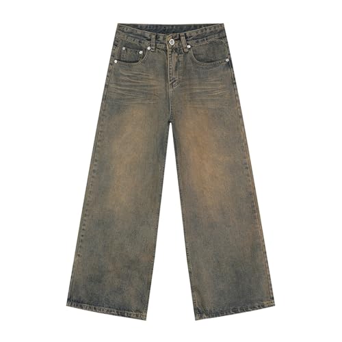 Men's Jeans Autunm American Retro Straight Commute Loose Home Casual Party Long Pants