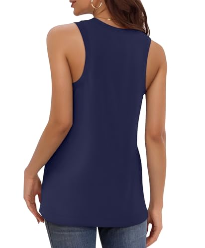 KKJ 3 Pack Womens Tank Tops Workout Summer Vacation Outfits V Neck Loose Sleeveless Blouse Casual Shirts Fall Fashion Clothes