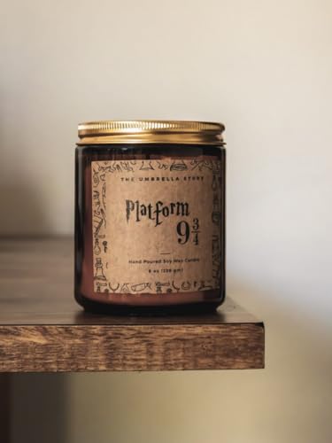 Image of THE UMBRELLA STORE HP Scented Candle, Platform 93 /4 Scented, Soy Wax Candle | Eco Friendly | Luxury Scented | Home Decor Candle