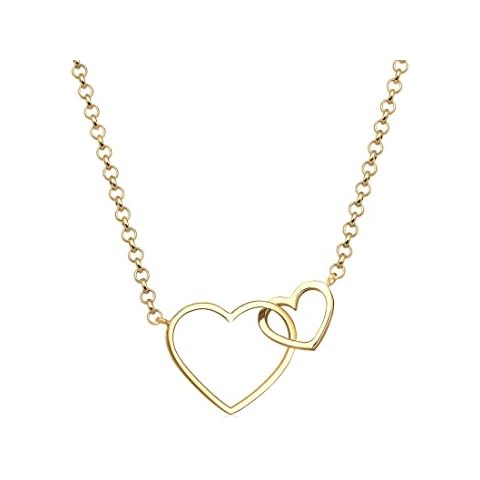 Elli Halskette Damen Herz Anhänger Verschlungen in 925 Sterling Silber Vergoldet Cover
