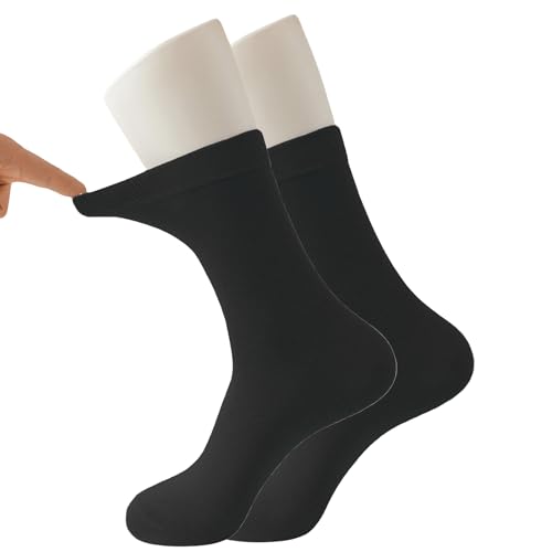 5 Pairs Men's Solid Crew Socks Casual Socks Crew Knit Socks Size 8-15