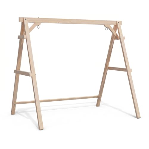Image of VINGLI 6.9FT Wooden Porch Swing Frame for 5FT Swing, Natural