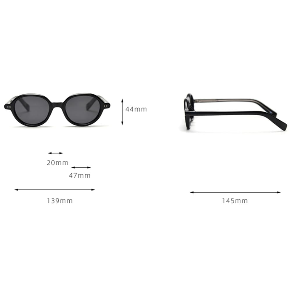 Petites lunettes de soleil ovales rétro polarisées pour femmes acétate gris léopard Uv400