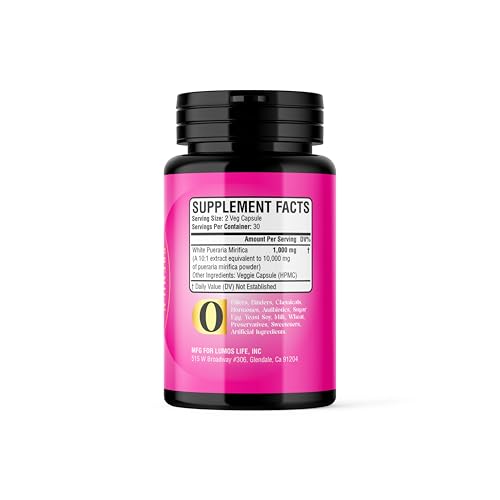Image of White Pueraria Mirifica Extract 1000 mg - 60 Veg Capsules - Promotes Women's Health & Wellness Naturally for Women, Trans - Powder Imported from Thailand