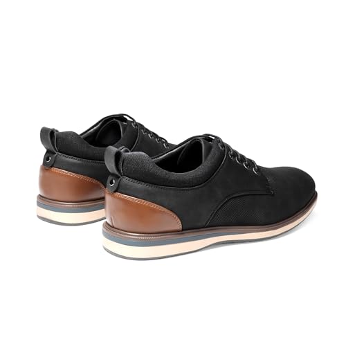 Image of Bruno Marc Men's Dress Shoes Casual Business Oxford | Scaled Synthetic Upper, Soft Removable Footbed, Lace-up Secure Fit, Flexible Outsole for Daily Work & Casual Wear