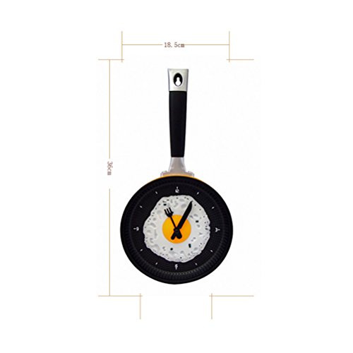 Winomo 3D Pan With Fried Egg Shape Pot Wall Clock Modern Design For Kitchen Decoration (No Battery Included) - Yellow #TOP3