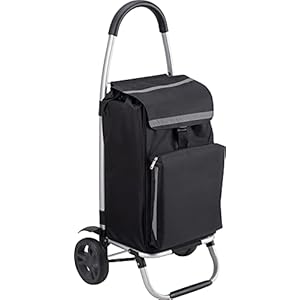 Meister Boodschappentrolley – 54 liter – extra grote banden – met koelvak – afneembare en regenbestendige tas – ophanging voor de winkelwagen / inklapbare shopper / winkelscooter / handwagen / 6816800