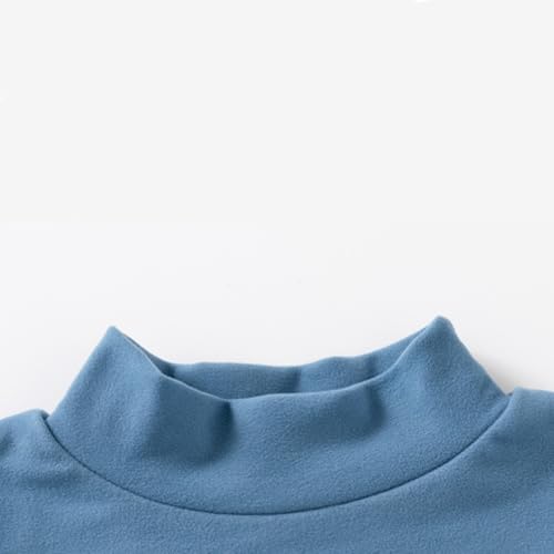 Toddler Girl Turtleneck Long Sleeve Soft Cotton Mock Neck Shirt Solid Color Casual Basic Tee Tops Shirts Clothes3
