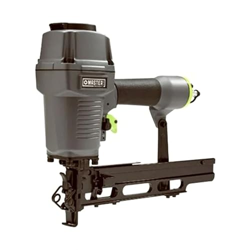 Master Mechanic Pneumatic 16 Gauge 7/16 Inch Medium Crown Upholstery Stapler with Tool Free Depth Adjustment System and Quick Release Nose