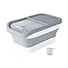 FJMQHU Dog Cat Food Storage Container, Food Storage Box, 22lbs Large Capacity Kitchen Rice Bin, Dog Food Container for Pet Food, Flour, Gray