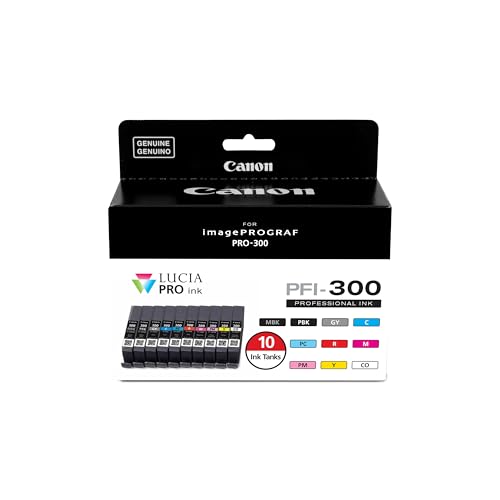 Cartouches Canon PFI-300 Lucia Pro multicolores pour de superbes impressions photo à la maison